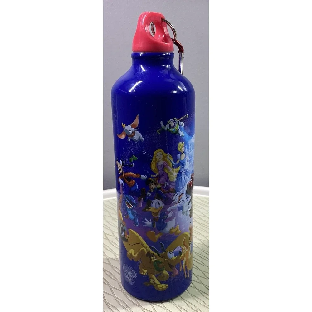 Walt Disney Mickey Mouse,Minnie,Goofy,Winnie,Eeyore Aluminum‎ Water Bottle 24oz.